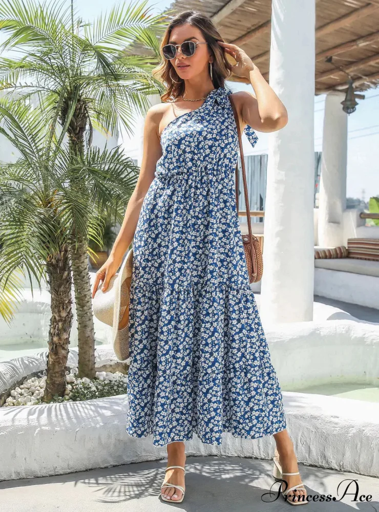 One-Shoulder Flowered Ruffled for Gown Holidays - Image 5