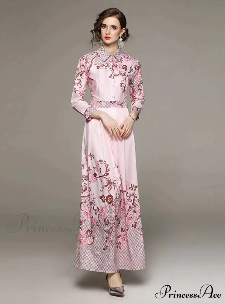 Slim Arm Patterned Long Dress - Image 2