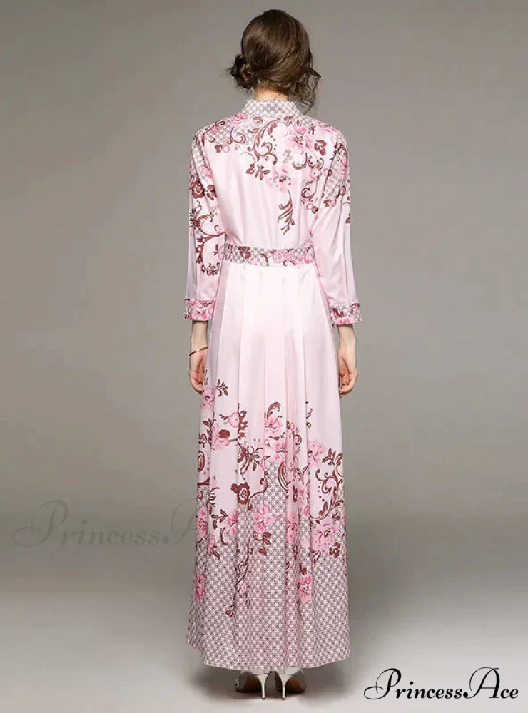 Slim Arm Patterned Long Dress - Image 3