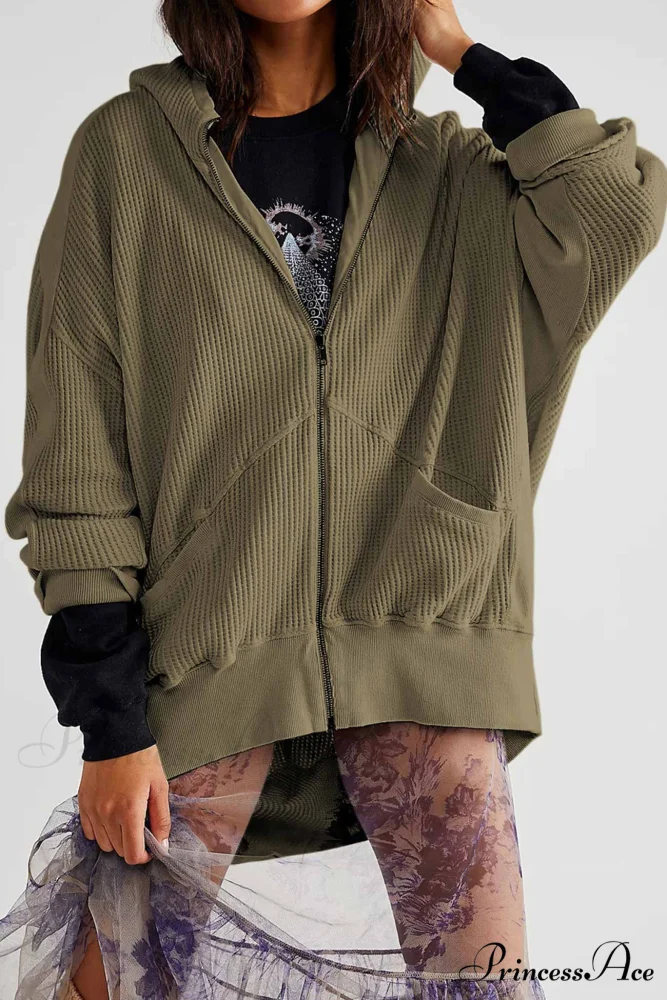 Zipper Waffle Hoodie - Image 20