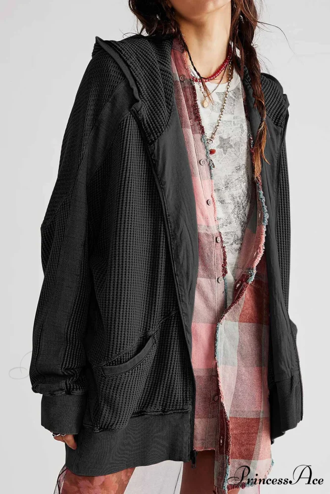 Zipper Waffle Hoodie - Image 6