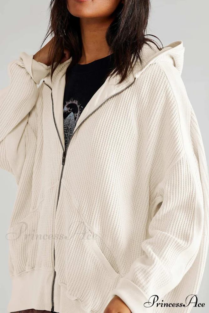 Zipper Waffle Hoodie - Image 9