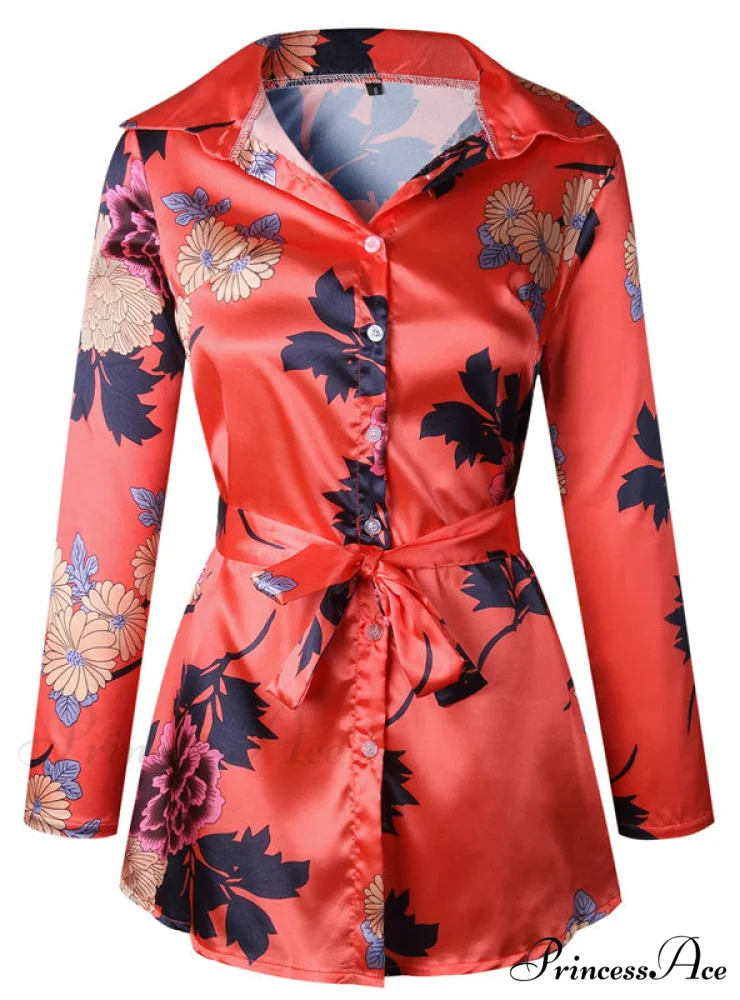 Flowered Gown Women Notched Long Sexy Warm-Season Design Arm Split - Image 13