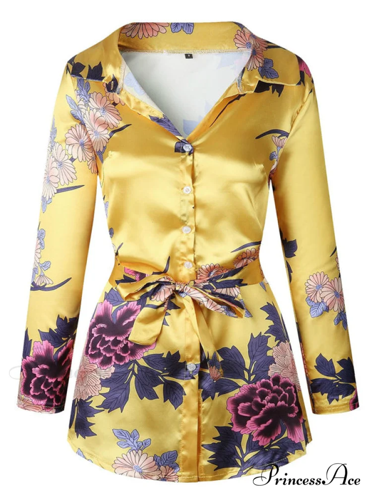 Flowered Gown Women Notched Long Sexy Warm-Season Design Arm Split - Image 7