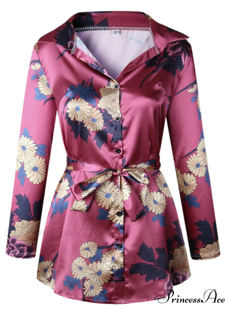 Flowered Gown Women Notched Long Sexy Warm-Season Design Arm Split - Image 9