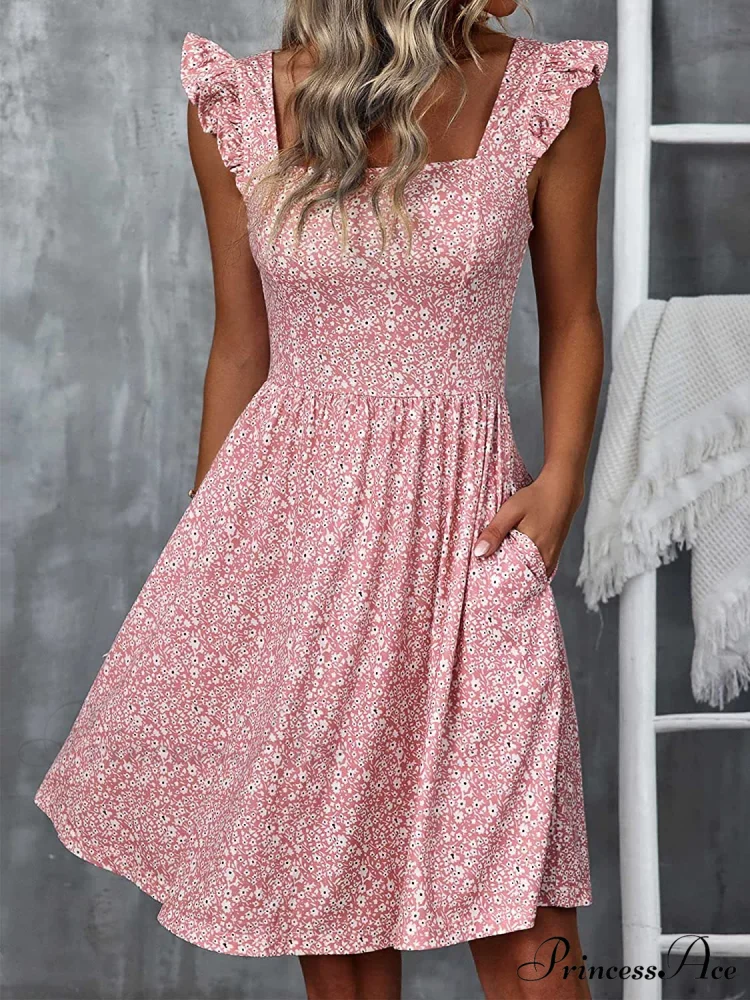 Warm-Season Gown Flowered Ruffle with and Design Trim - Image 3