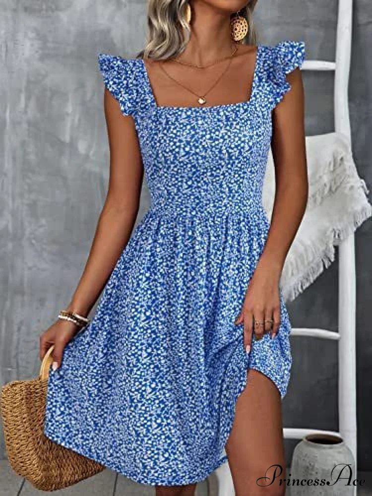 Warm-Season Gown Flowered Ruffle with and Design Trim - Image 4