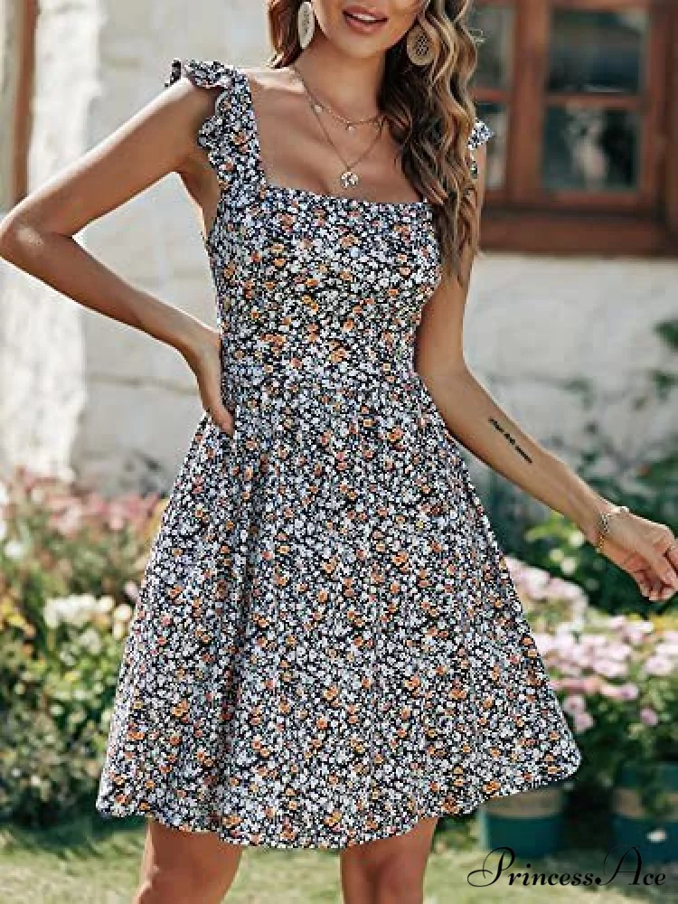 Warm-Season Gown Flowered Ruffle with and Design Trim - Image 7