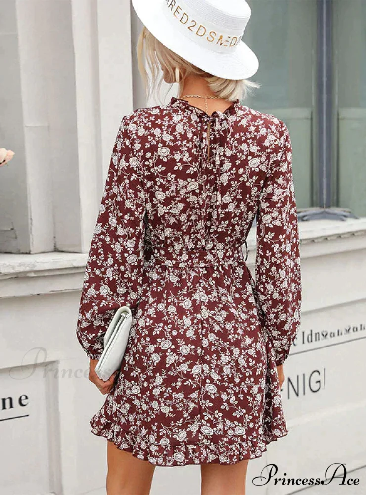Patterned Arm Folded Lace Long with Gown Round Neck - Image 2