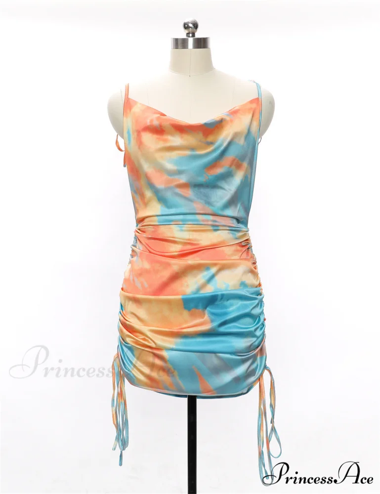 Up Patterned Lace Folded Dress - Image 3