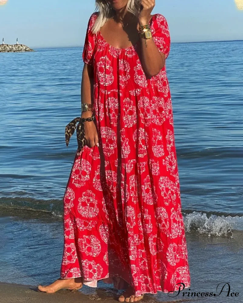 Skull Print Maxi Dress - Image 2