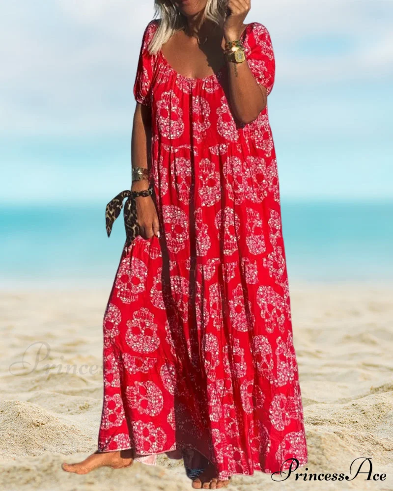 Skull Print Maxi Dress - Image 6