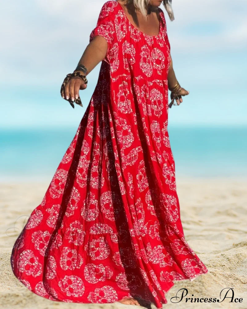 Skull Print Maxi Dress - Image 7