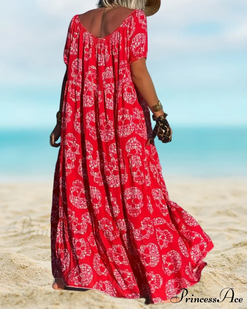Skull Print Maxi Dress - Image 8