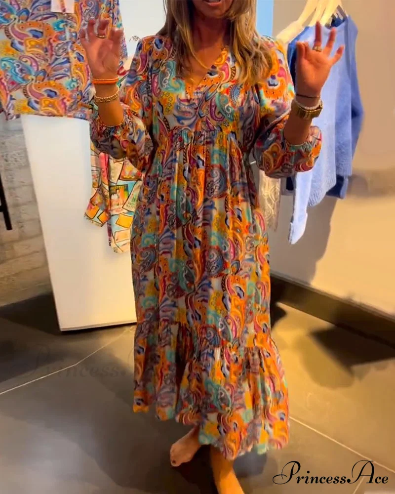 V neck A-Line Maxi Dress - Image 2