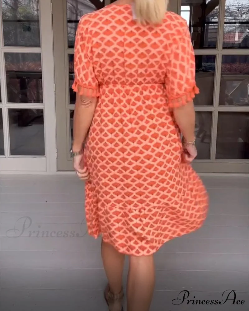 V-neck fringed dress - Image 2
