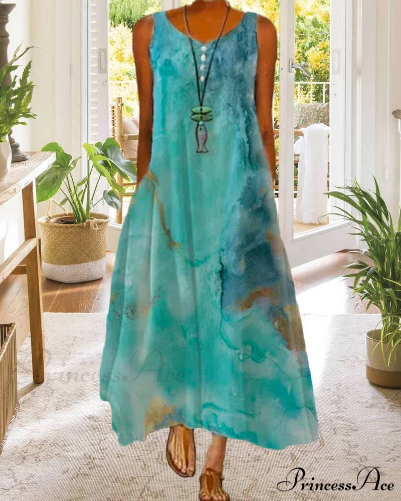 Abstract Print Maxi Dress - Image 2