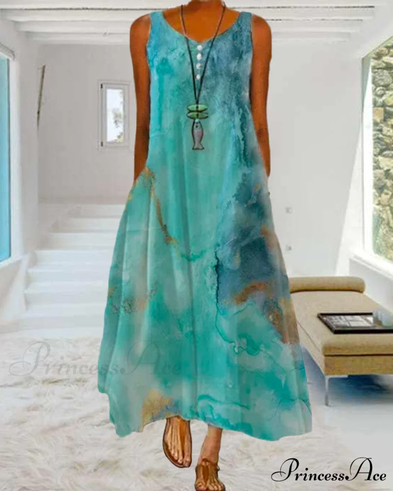 Abstract Print Maxi Dress - Image 3
