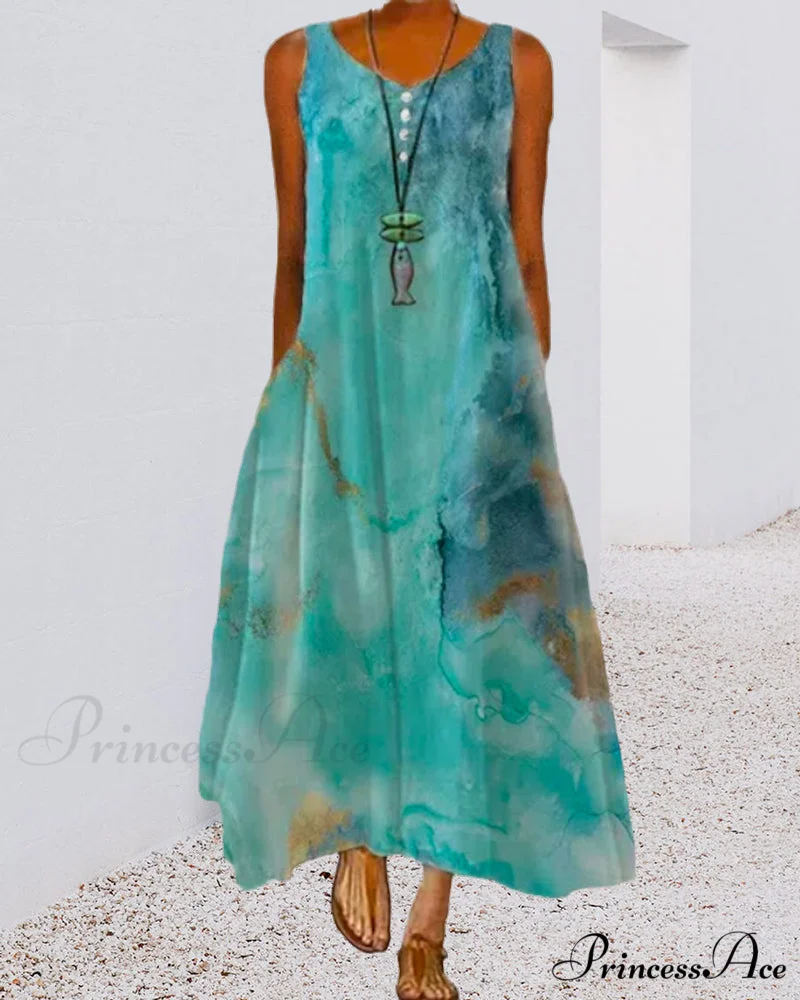 Abstract Print Maxi Dress - Image 4