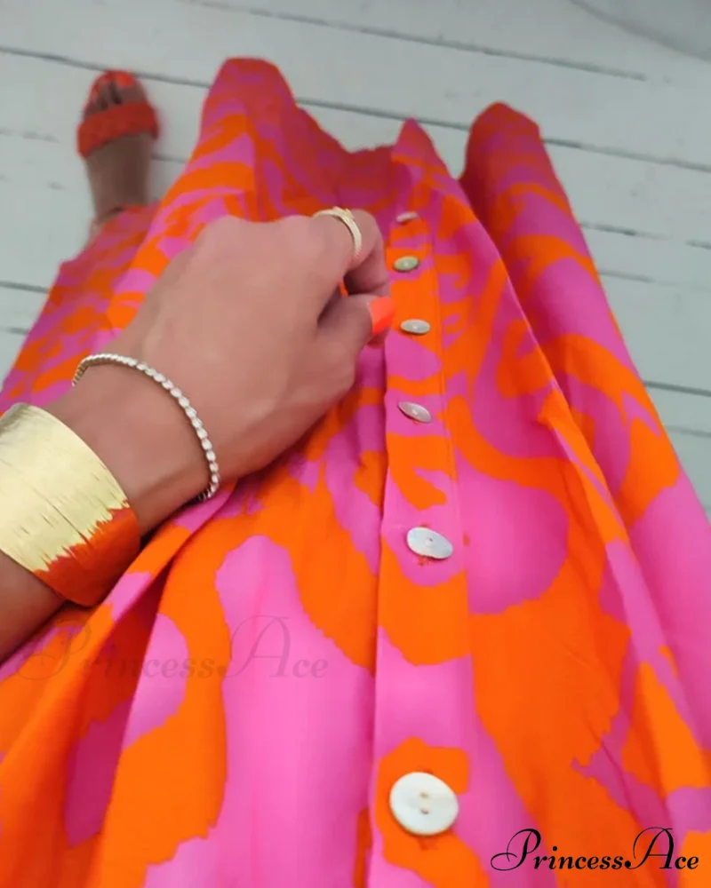 Print Midi Dress with 3/4 Sleeves - Image 4
