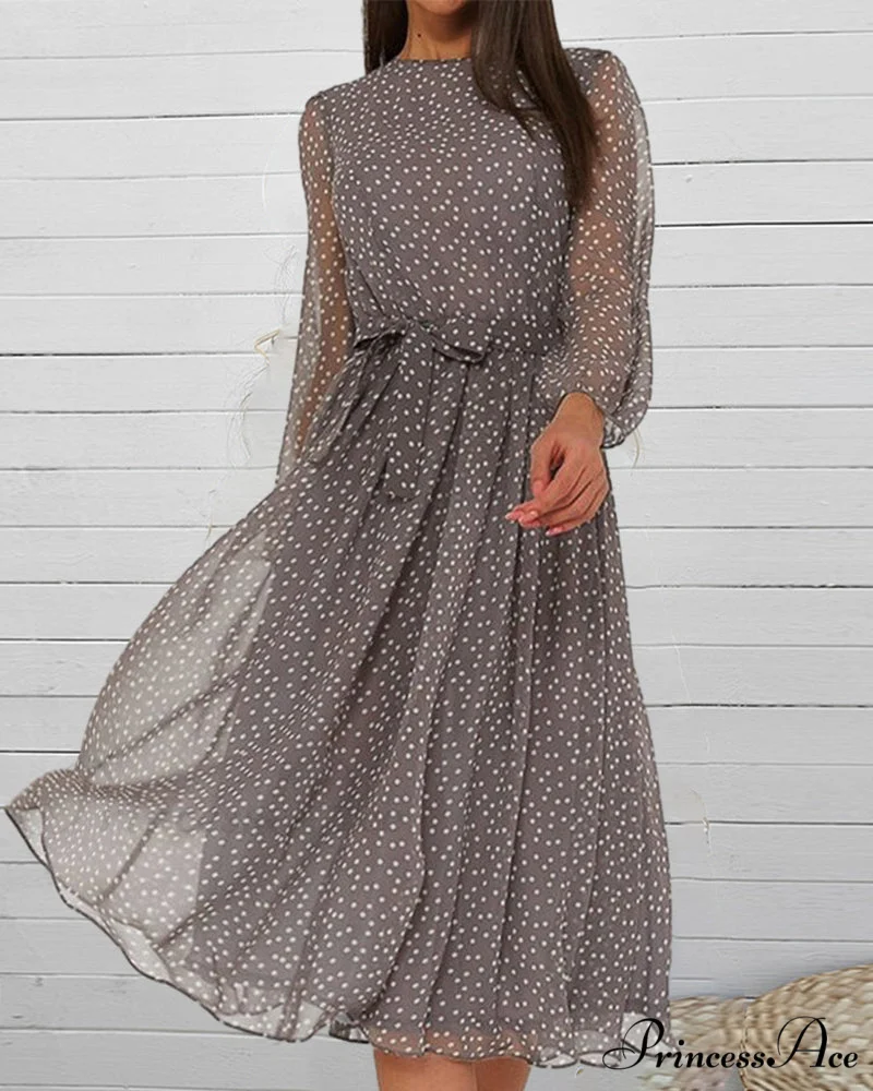 Polka Dot Print Dress - Image 2