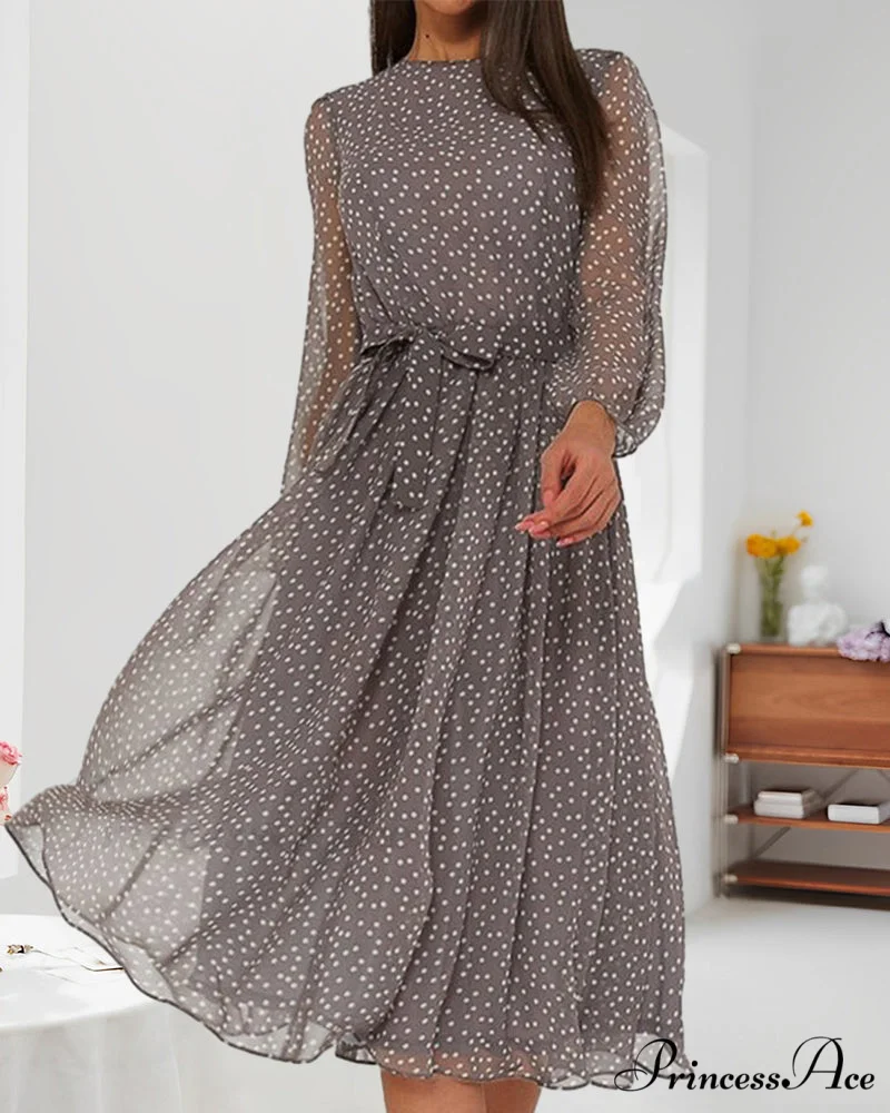 Polka Dot Print Dress - Image 3