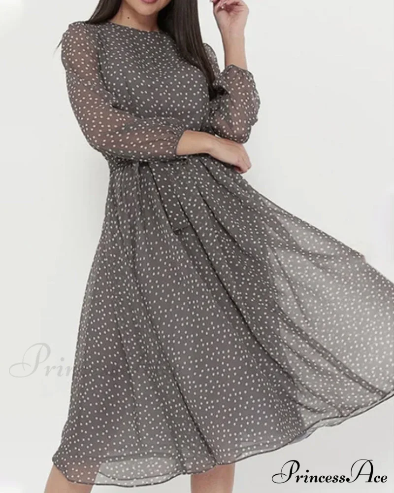 Polka Dot Print Dress - Image 5