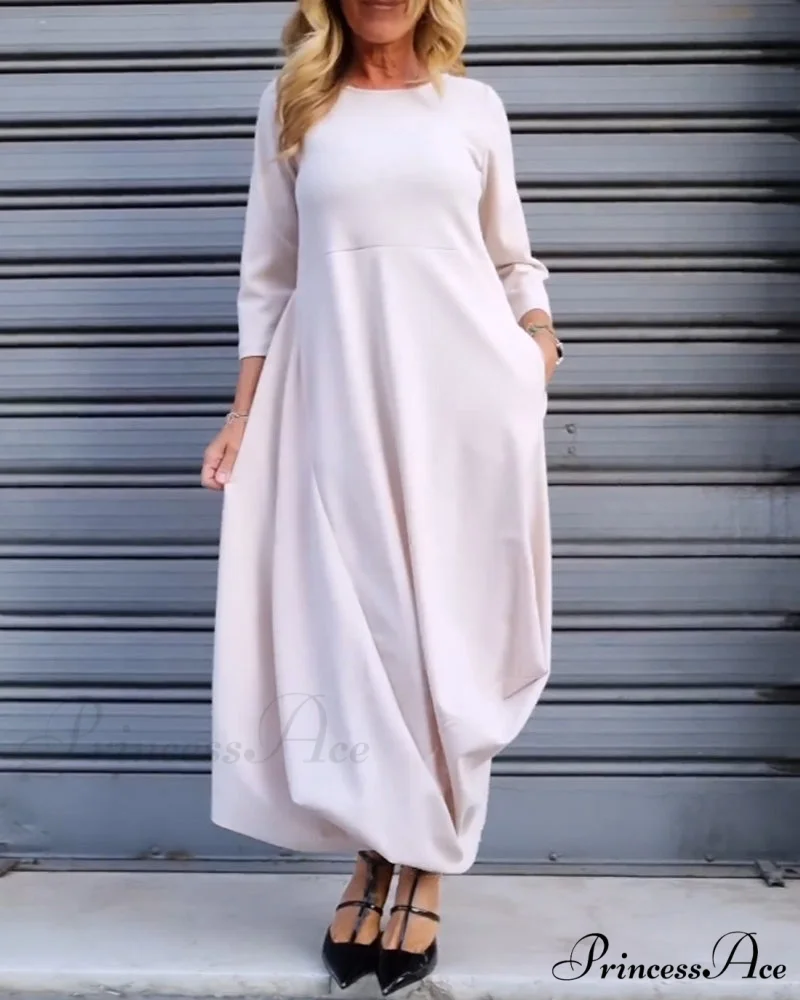Solid Color Pocket Dress - Image 14