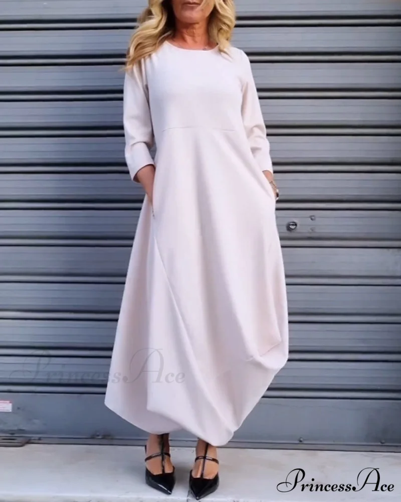 Solid Color Pocket Dress - Image 16