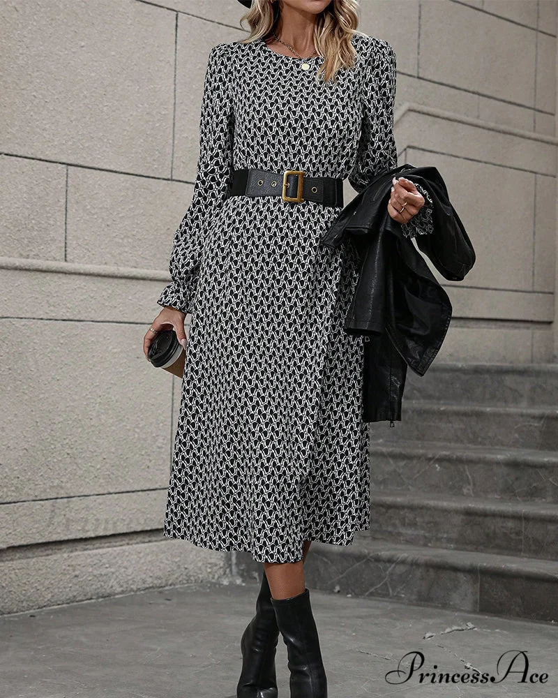 Casual Dress with Round Neck Print - Image 5