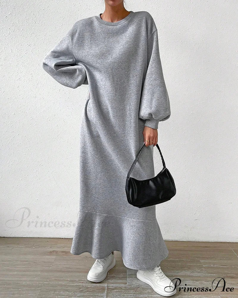 Long Sleeve Dress with Loose Pocket - Image 2