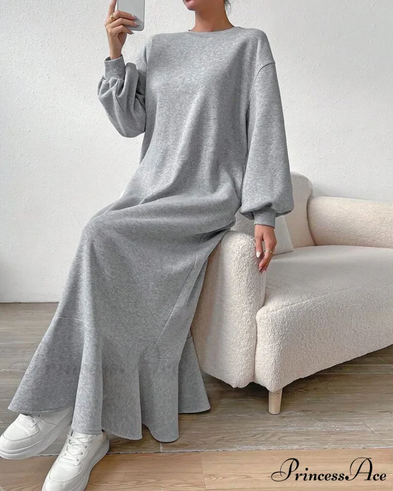 Long Sleeve Dress with Loose Pocket - Image 6