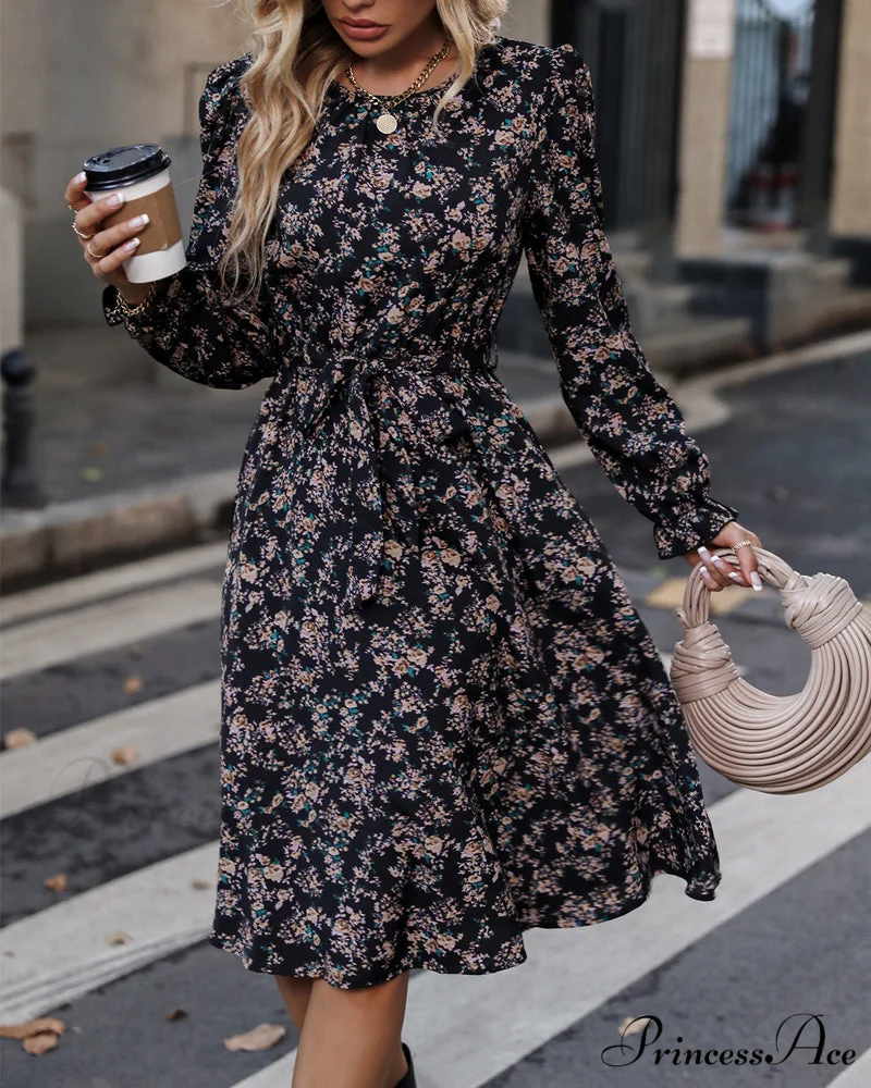 Elegant Floral Print Dress - Image 4