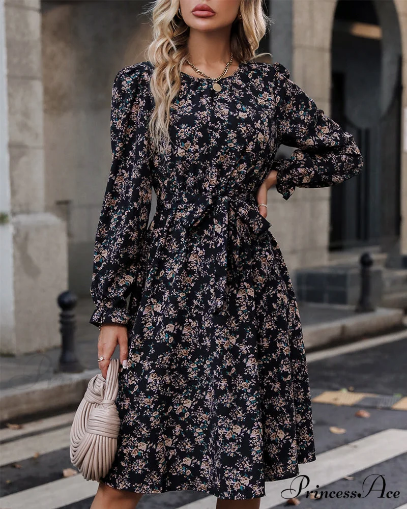 Elegant Floral Print Dress - Image 6