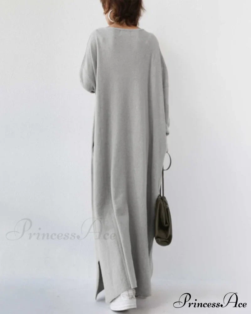 V Neck Swing Dress - Long Sleeve - Image 3