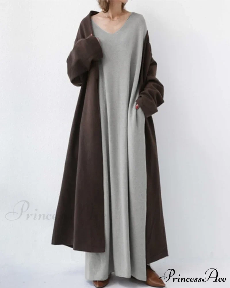 V Neck Swing Dress - Long Sleeve - Image 7