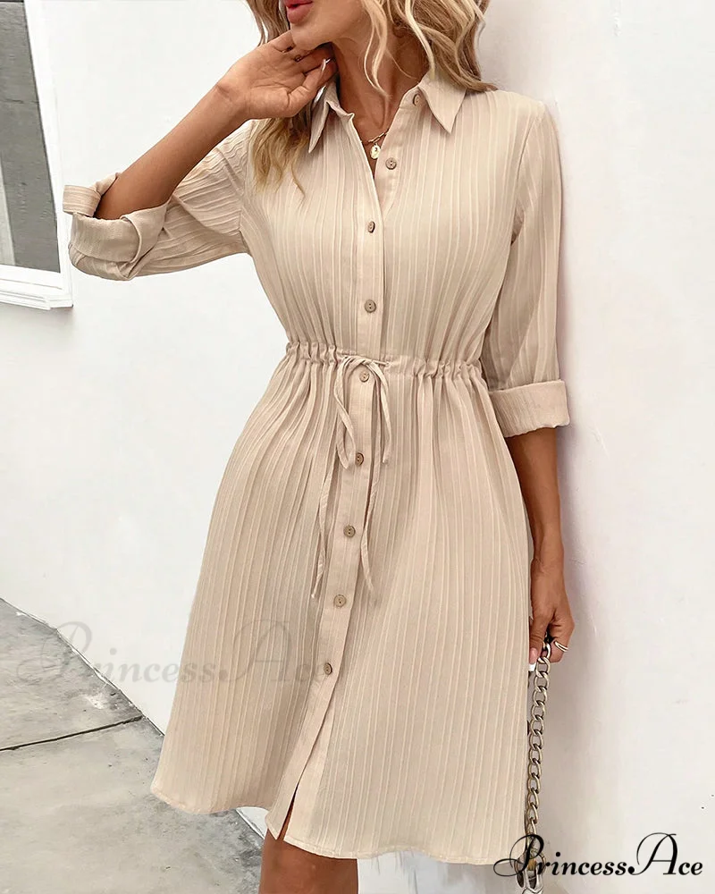 Shirt dress in a solid color - Image 2