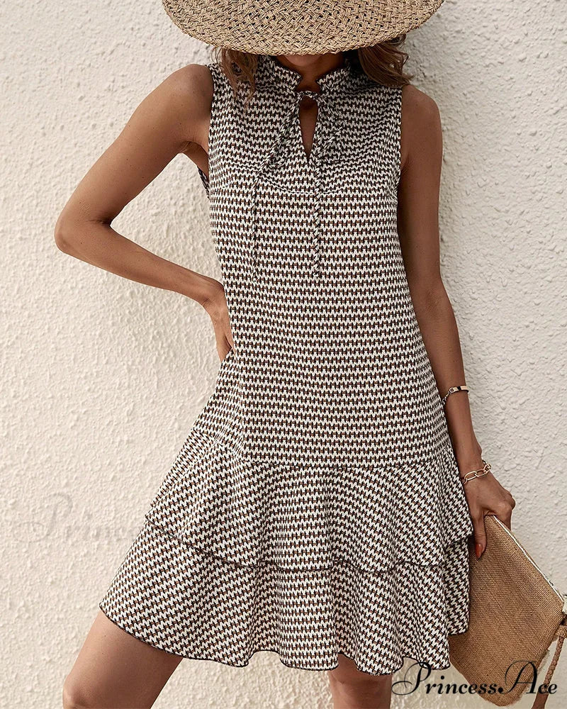 Striped V-neck Dress - Image 2