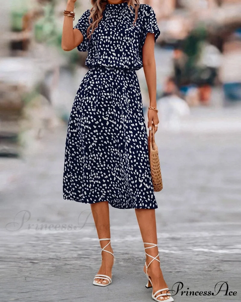 Dalmatian Print Dress with Short Sleeves - Image 2