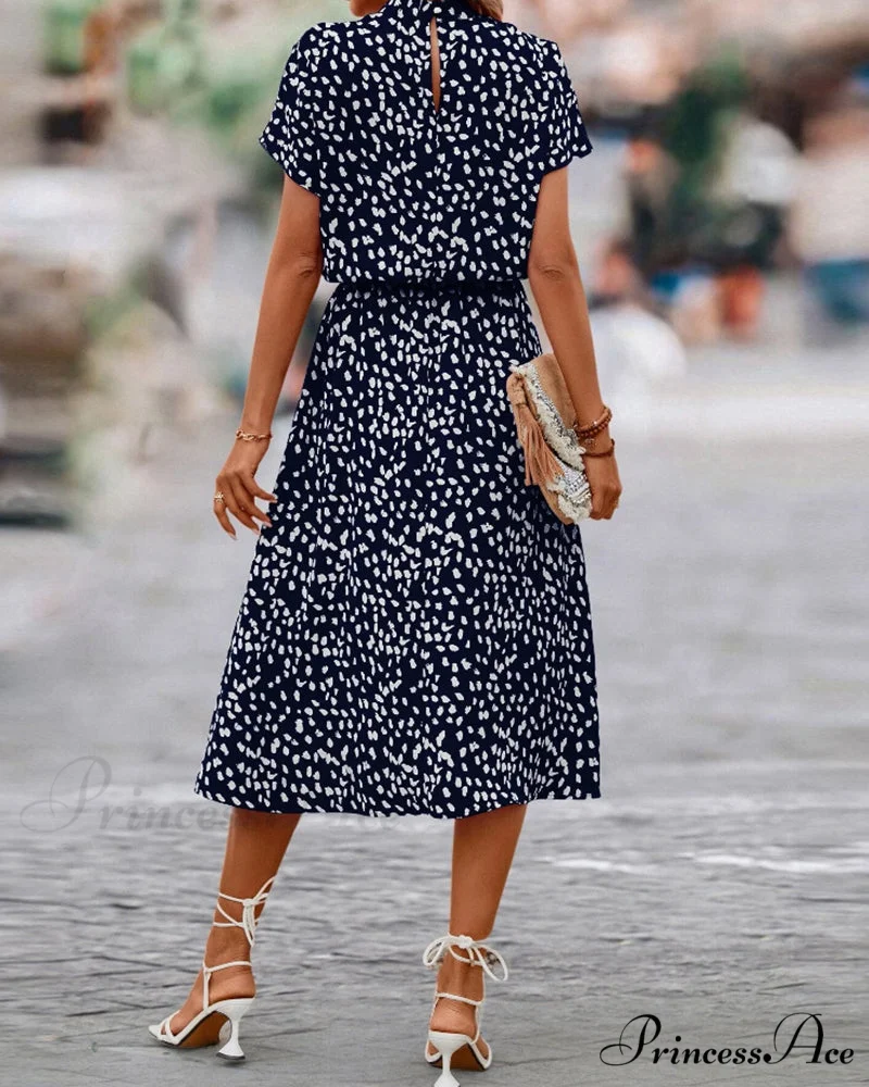 Dalmatian Print Dress with Short Sleeves - Image 3
