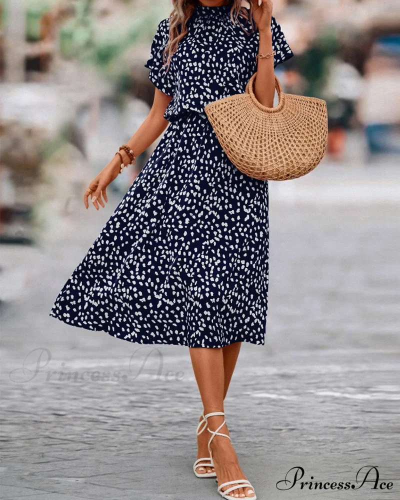 Dalmatian Print Dress with Short Sleeves - Image 4