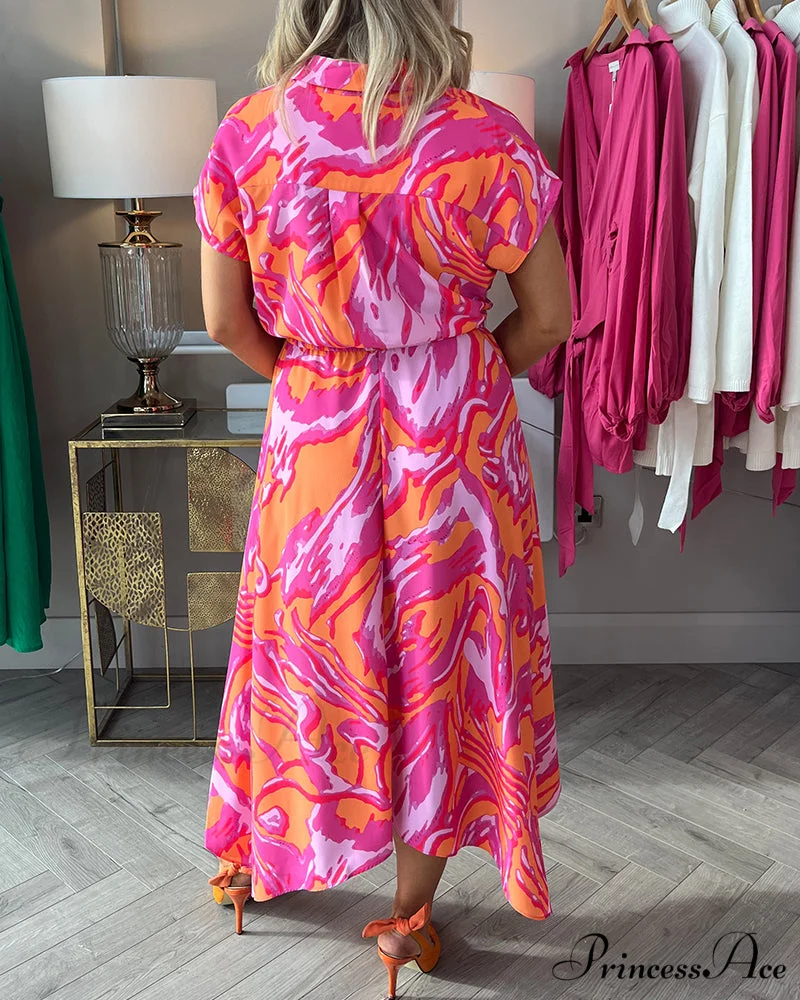 Amber Pink and Orange Dress - Image 4