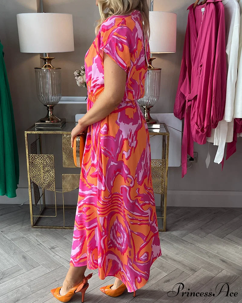 Amber Pink and Orange Dress - Image 5