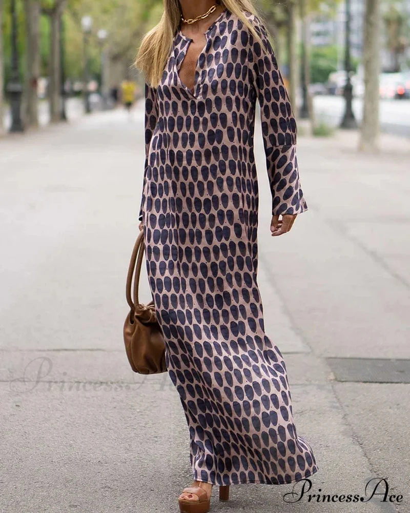 V-neck Polka Dot Print Dress - Image 2