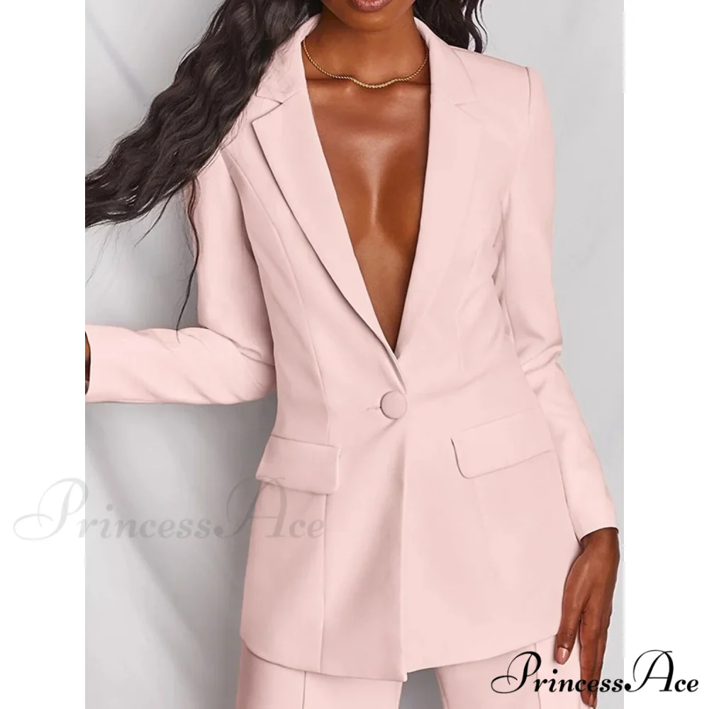 Women's Regular Pocket Coat Formal Fashion Suit - Image 3
