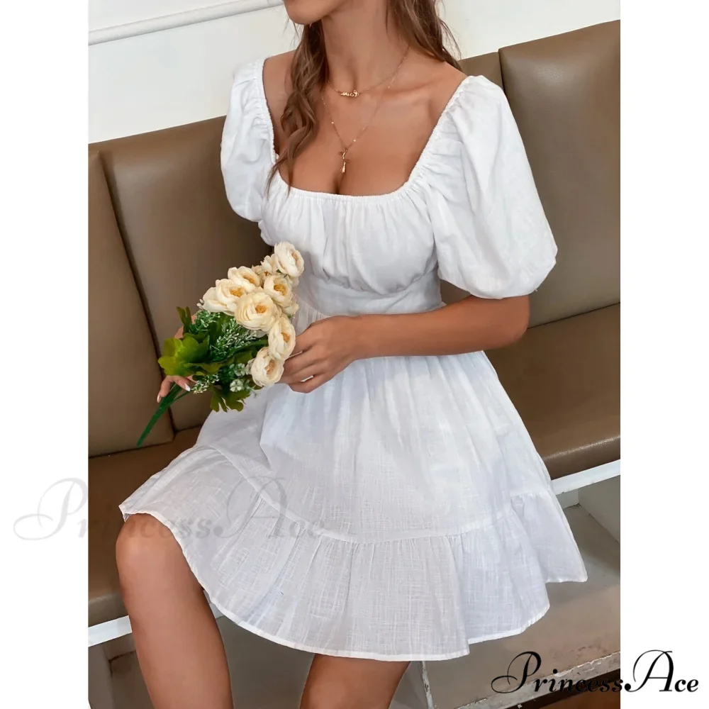 Flounce Hem Dress with Tie Back - Image 10