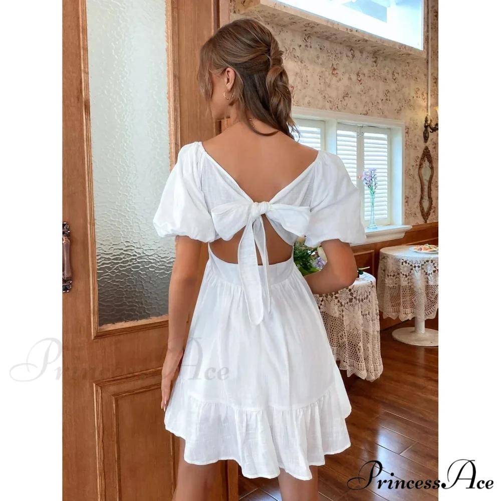 Flounce Hem Dress with Tie Back - Image 7
