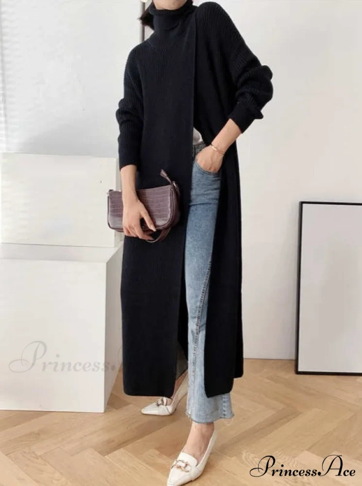 VERA LONG KNIT TOP - Black - Image 6
