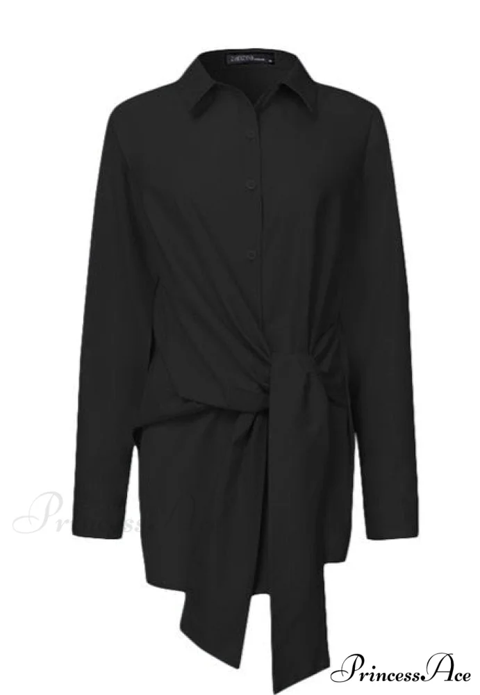 ZANZE SELF-TIE SHIRT - Plus Size - Image 3