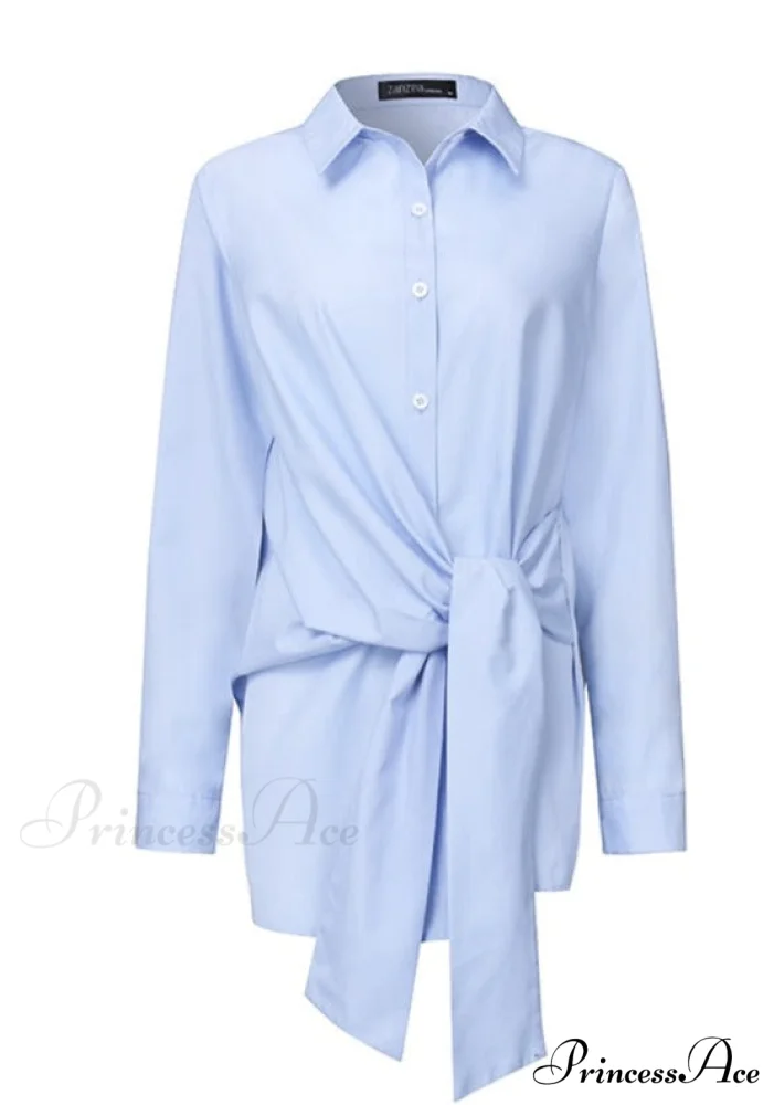 ZANZE SELF-TIE SHIRT - Plus Size - Image 5